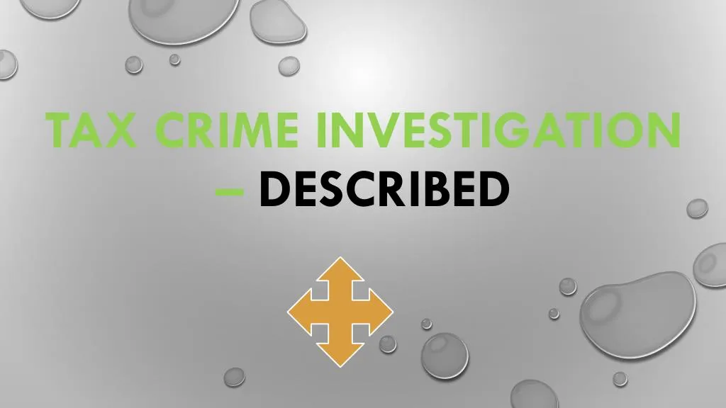 tax crime investigation described