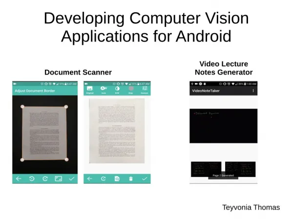 Developing Computer Vision Applications for Android