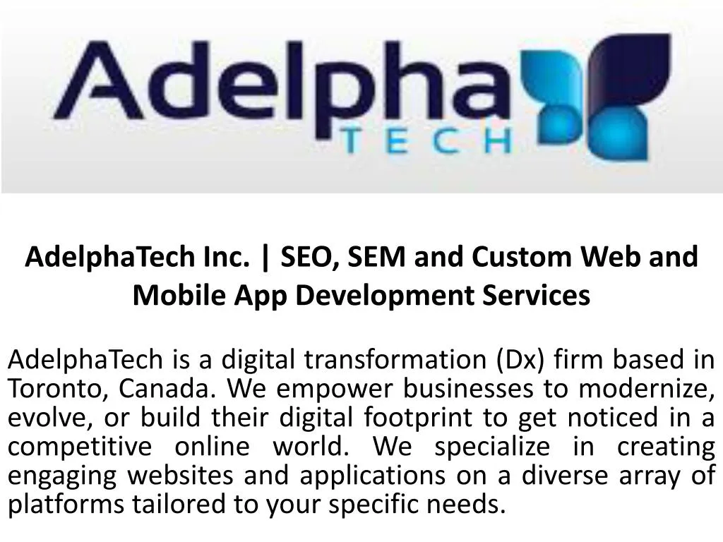 adelphatech inc seo sem and custom web and mobile app development services