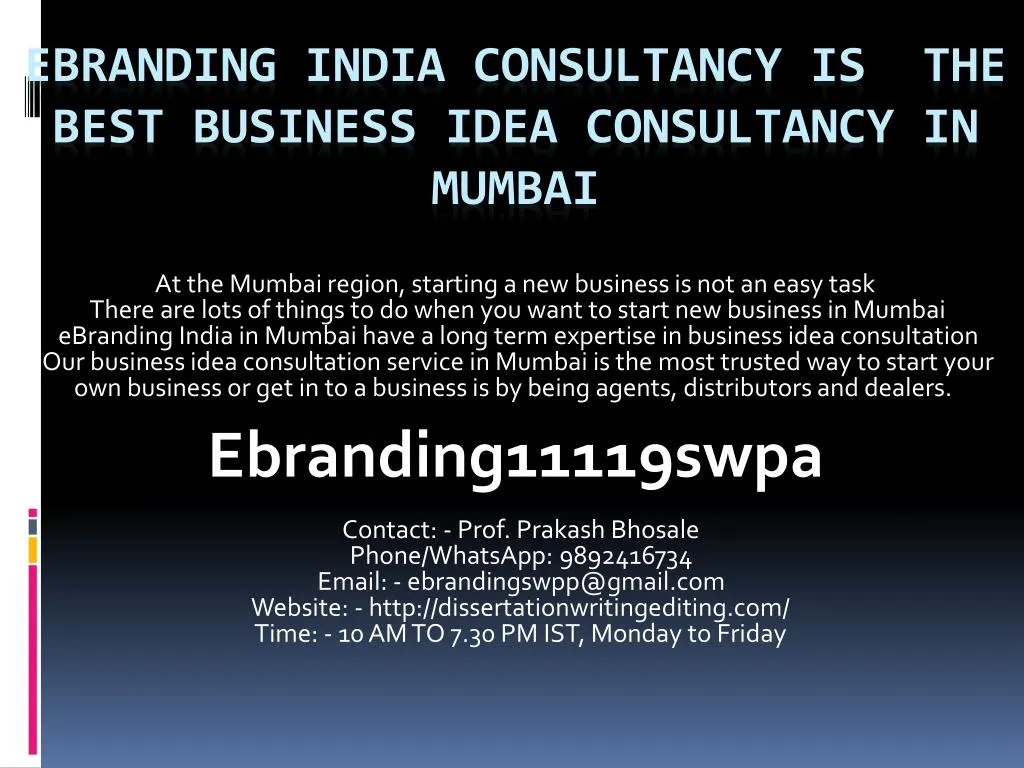 ebranding india consultancy is the best business idea consultancy in mumbai