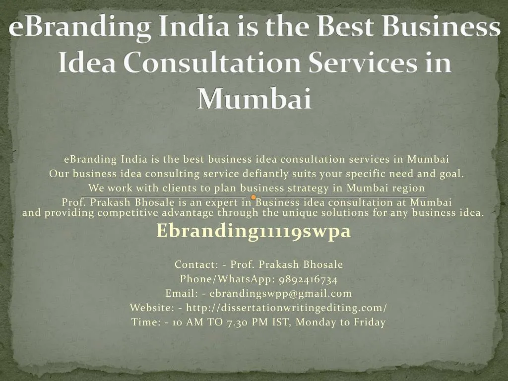 ebranding india is the best business idea consultation services in mumbai