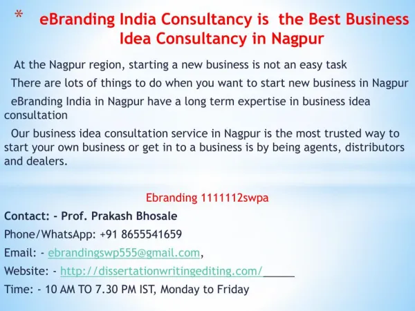 Consultancy is the Best Business Idea Consultancy in Nagpur