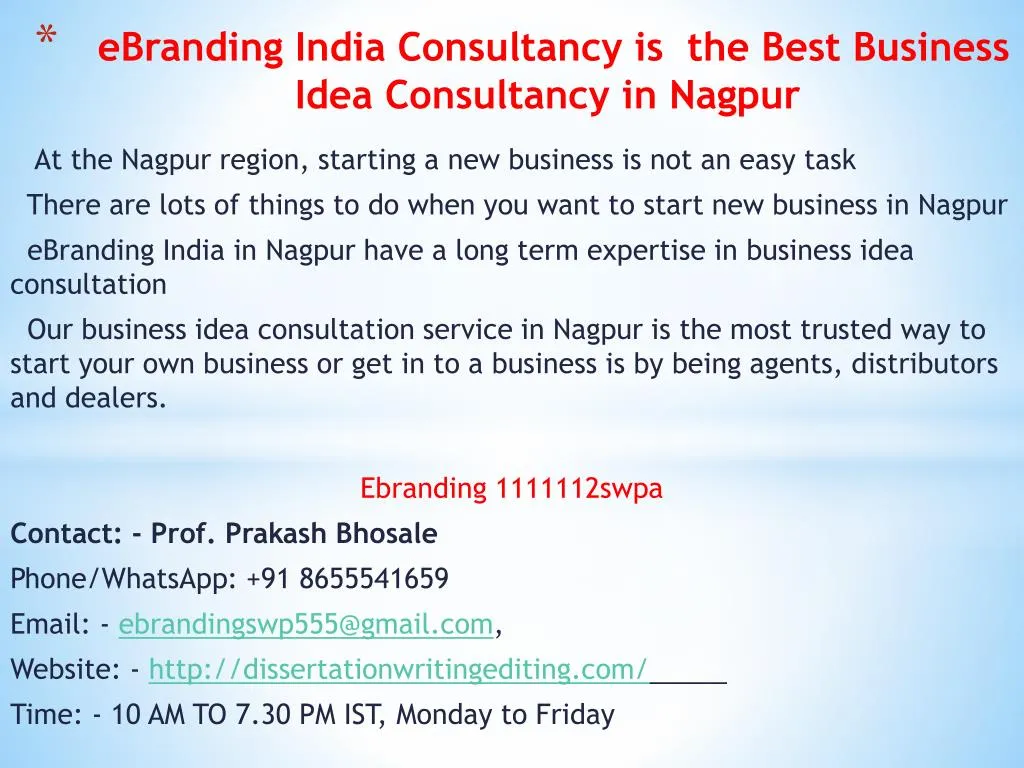 ebranding india consultancy is the best business idea consultancy in nagpur