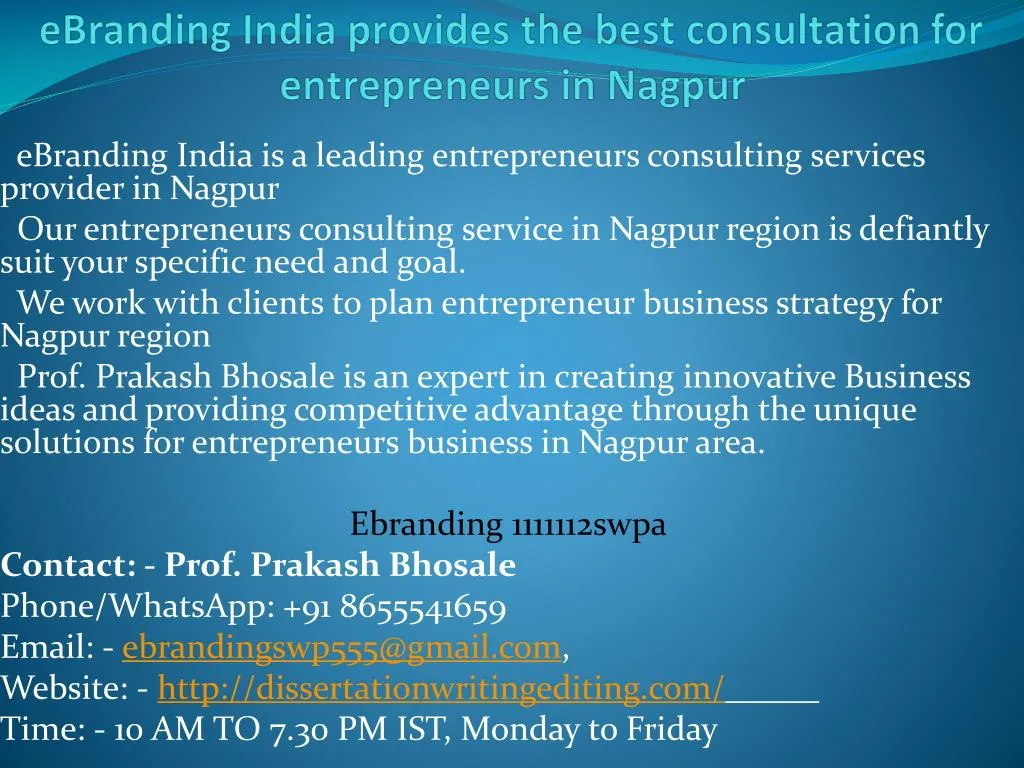 ebranding india provides the best consultation for entrepreneurs in nagpur