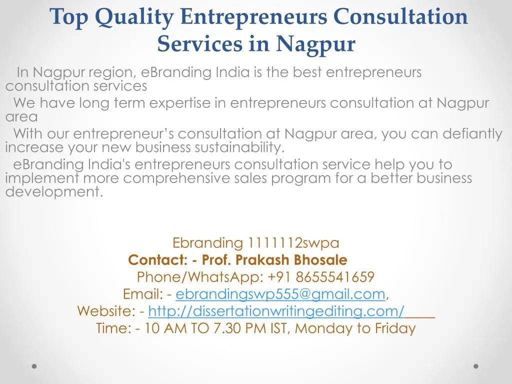 top quality entrepreneurs consultation services in nagpur
