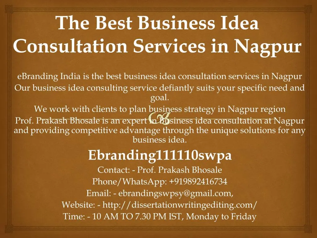 the best business idea consultation services in nagpur