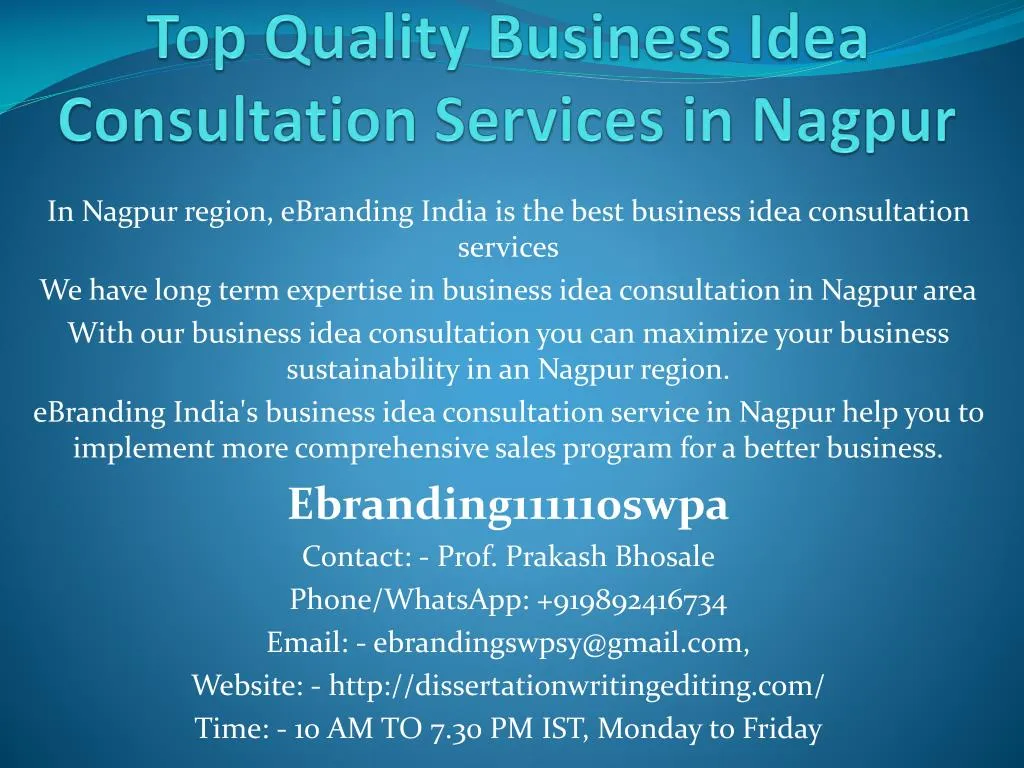 top quality business idea consultation services in nagpur