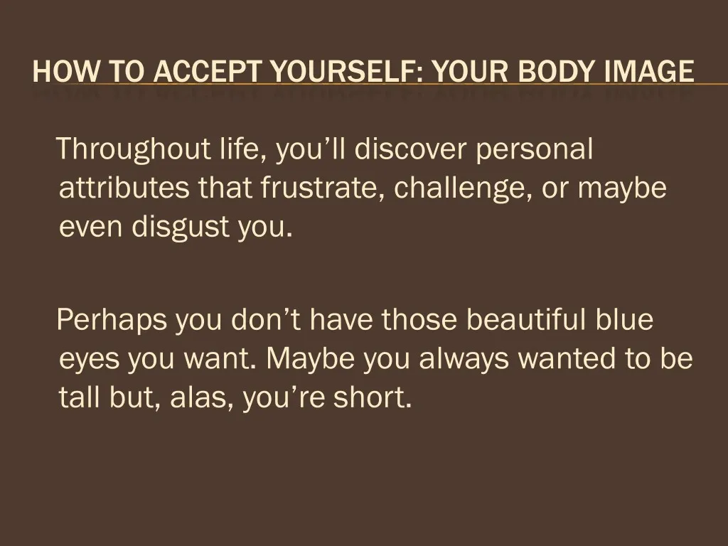 how to accept yourself your body image