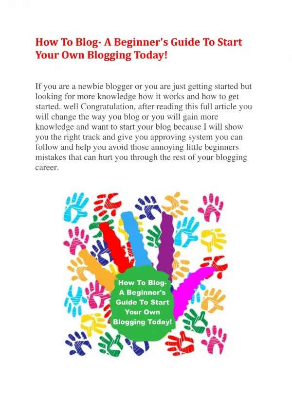 How To Blog- A Beginner's Guide To Start Your Own Blogging Today!