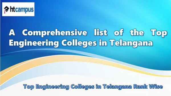 A Comprehensive list of the Top Engineering Colleges in Telangana
