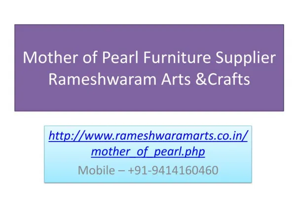 Mother of Pearl Furniture Supplier