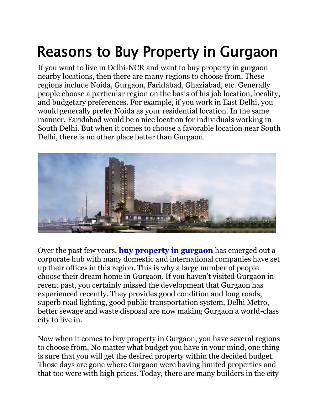 reasons to buy property in if you want to live