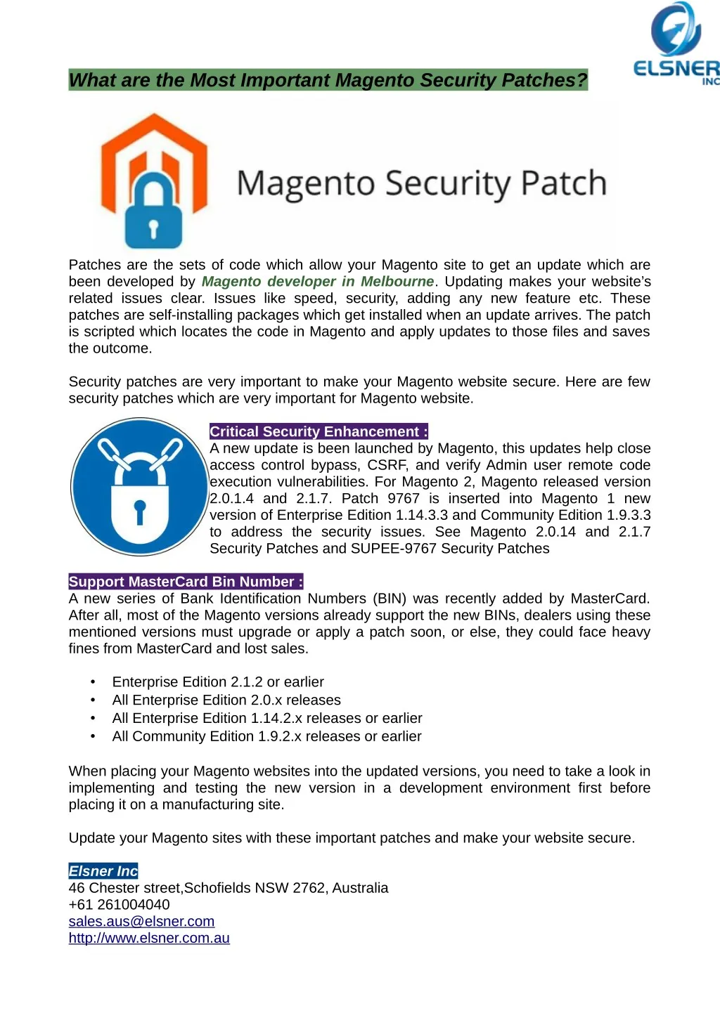 what are the most important magento security