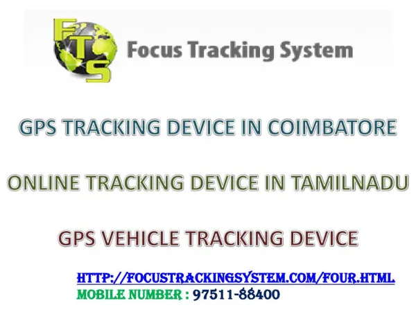 Online Vehicle Tracking System in Coimbatore