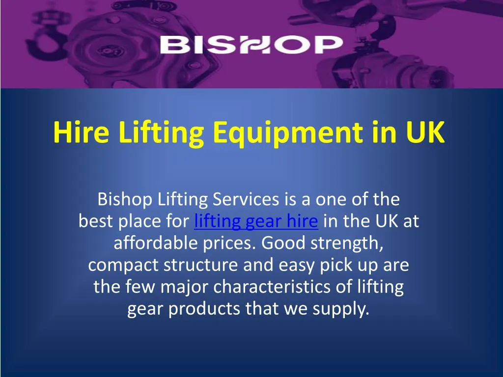 hire l ifting e quipment in uk