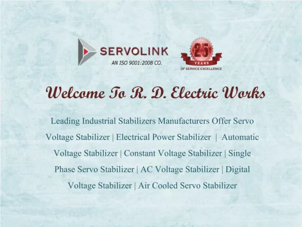 Servo Voltage Stabilizer In Delhi