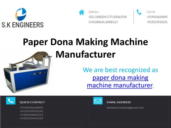 Paper Dona Making Machine Manufacturers
