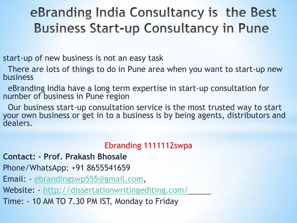 ebranding india consultancy is the best business start up consultancy in pune