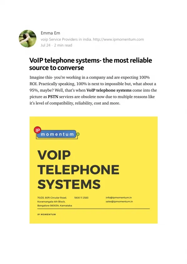 VoIP telephone systems- the most reliable source to converse