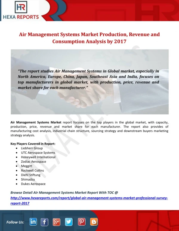Air Management Systems Market Production, Revenue and Consumption Analysis by 2017