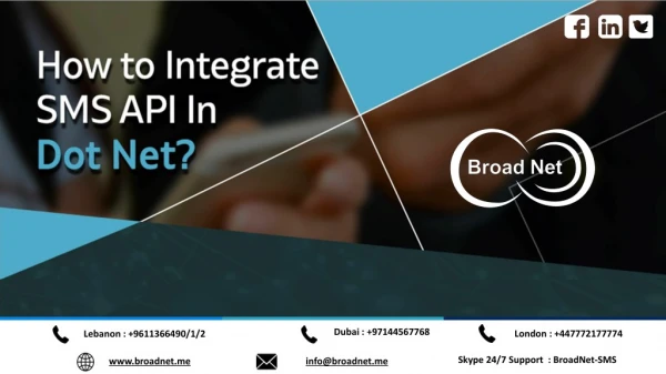 How to integrate SMS API in Dot Net?