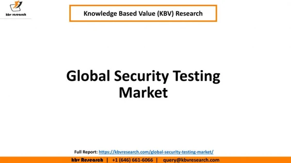 Global Security Testing Market Growth