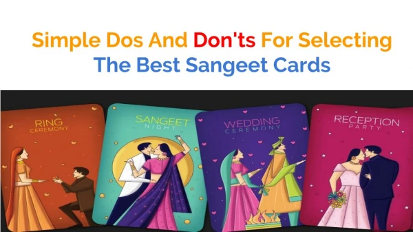 Dos and Don't for Sangeet Selecting Cards.