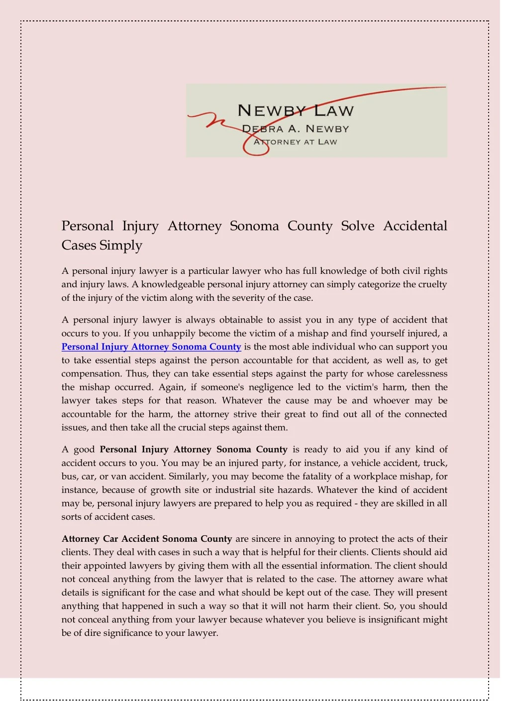 personal injury attorney sonoma county solve