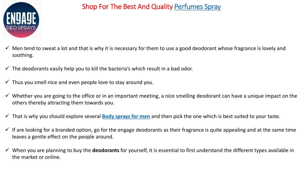 shop f or t he b est and q uality perfumes spray