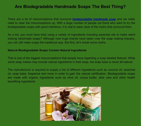 Are Biodegradable Handmade Soaps The Best Thing?