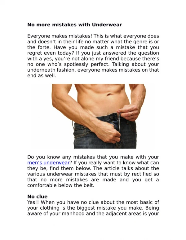 no more mistakes with underwear