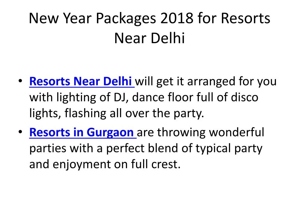 new year packages 2018 for resorts near delhi