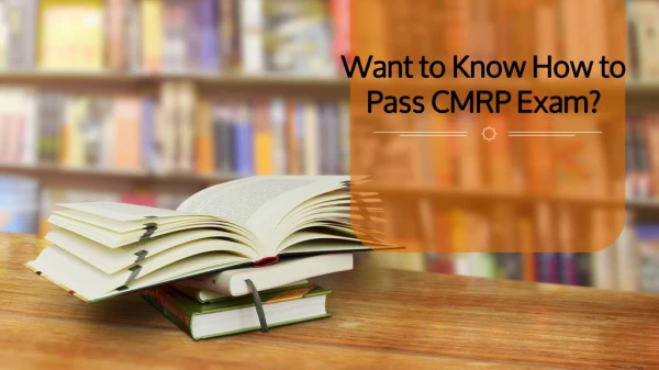 CMRP Dumps with 100% passing guarantee
