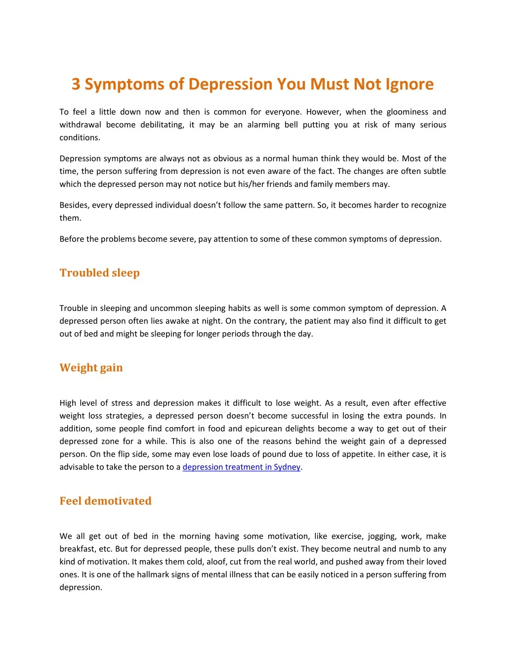 3 symptoms of depression you must not ignore