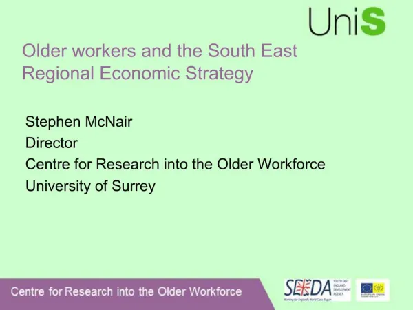 Older workers and the South East Regional Economic Strategy