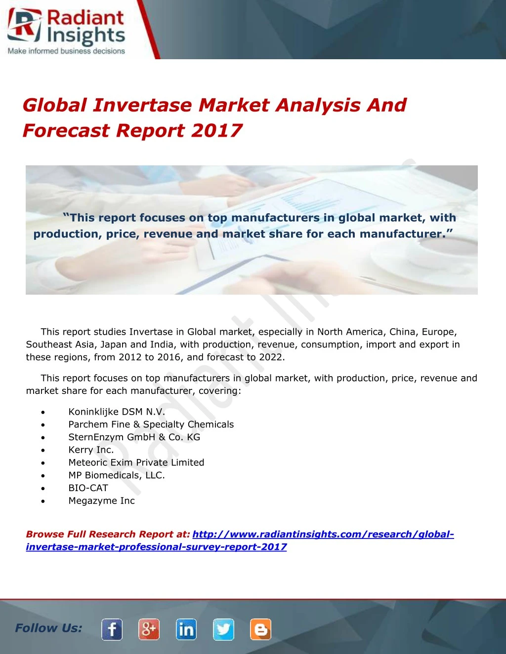 global invertase market analysis and forecast