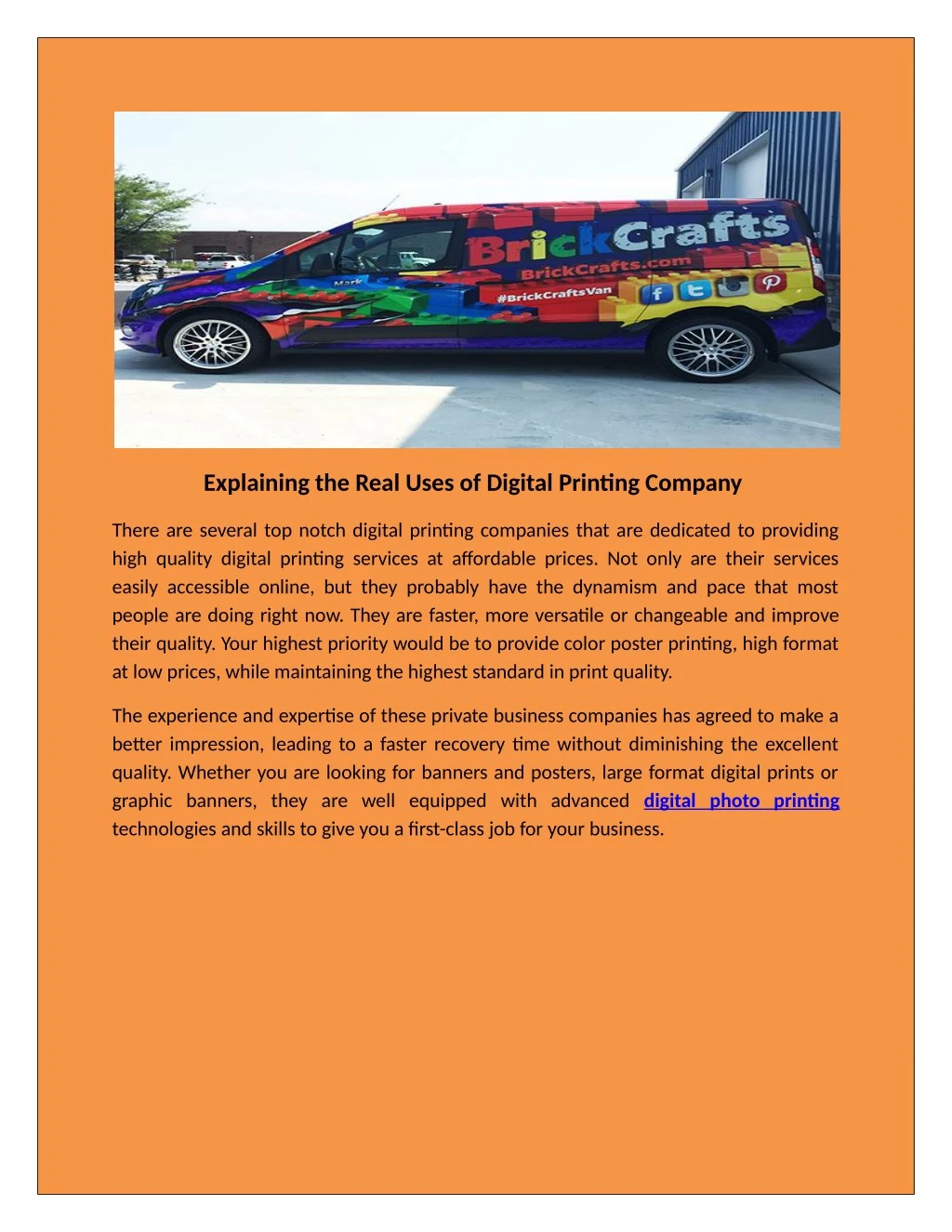 explaining the real uses of digital printing