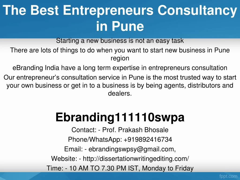 the best entrepreneurs consultancy in pune