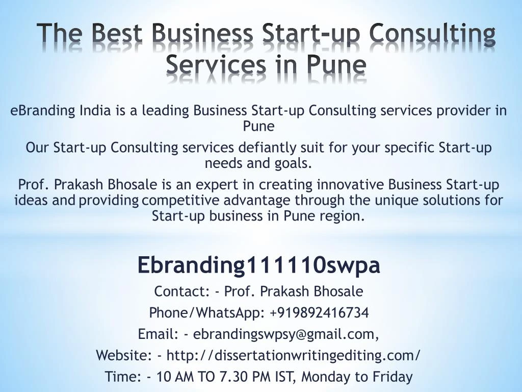 the best business start up consulting services in pune