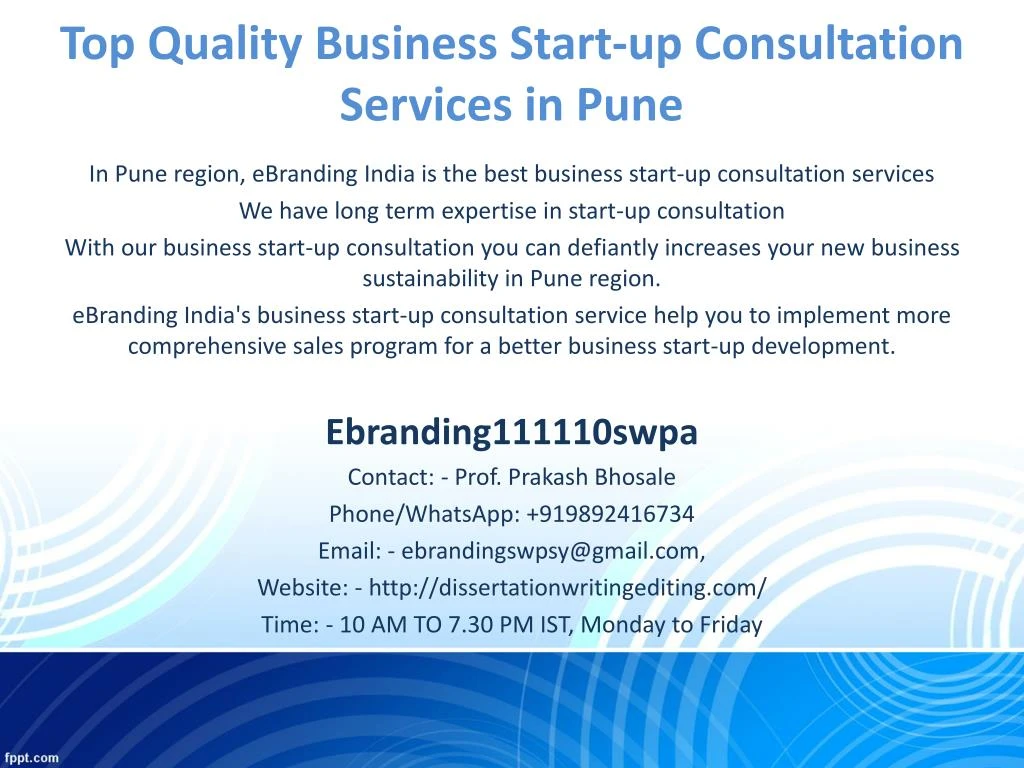 top quality business start up consultation services in pune