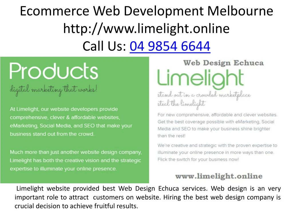 ecommerce web development melbourne http www limelight online call us 04 9854 6644