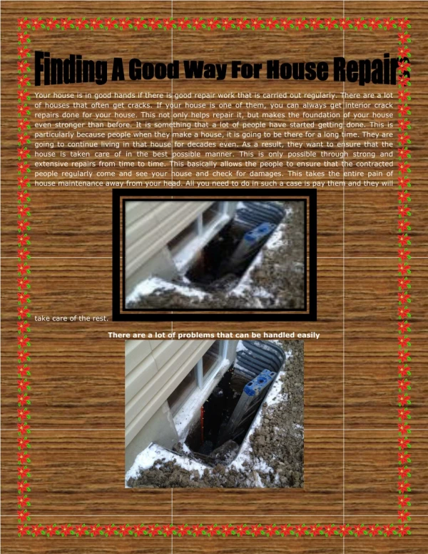 Finding A Good Way For House Repairs