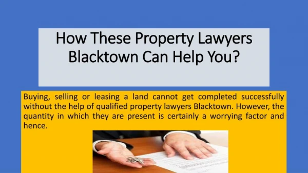 How These Property Lawyers Blacktown Can Help You?