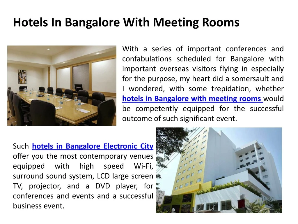 hotels in bangalore with meeting rooms