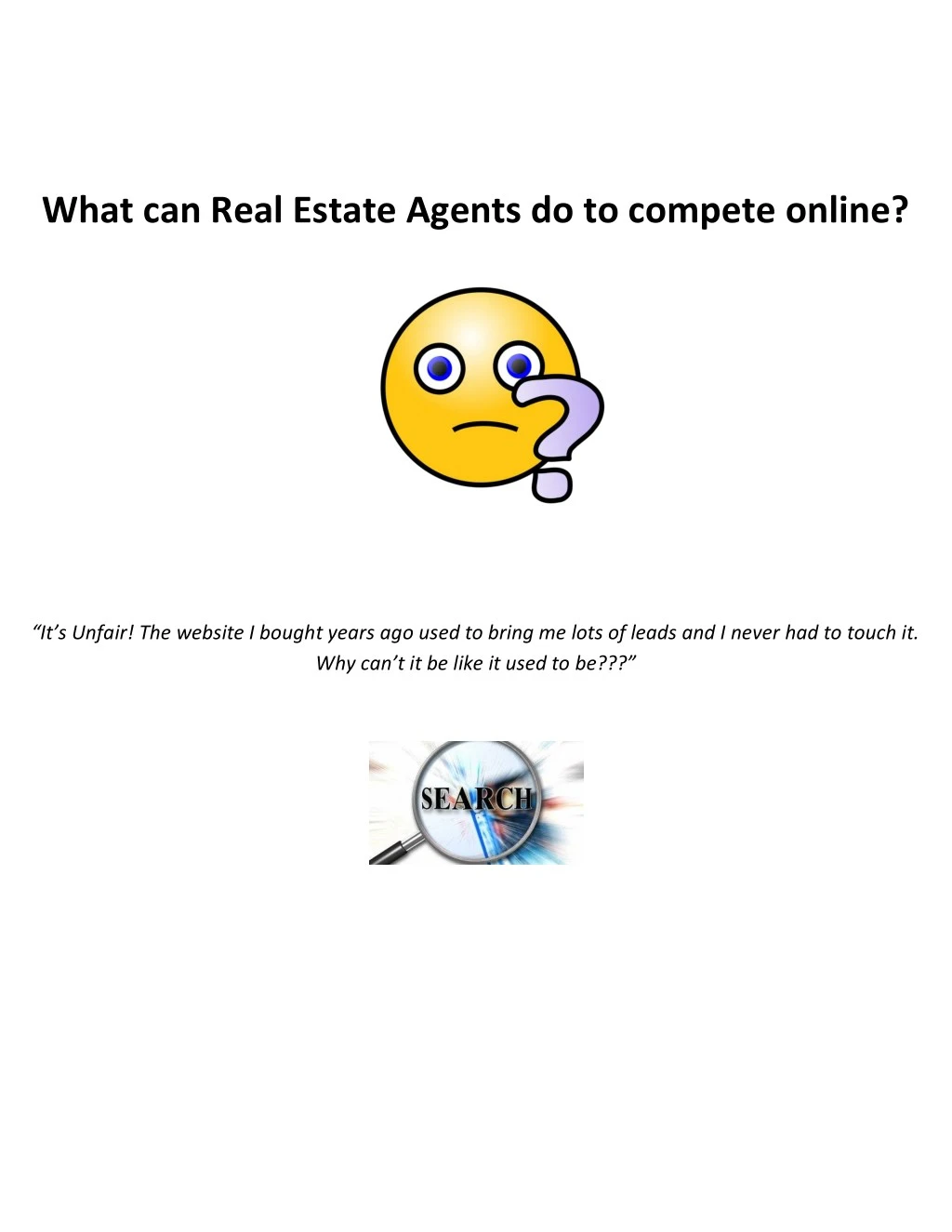 what can real estate agents do to compete online