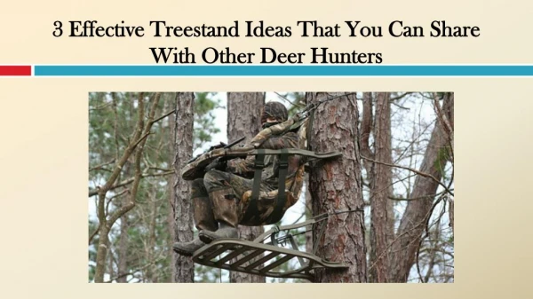 Effective Treestand Ideas That You Can Share With Other Deer Hunters