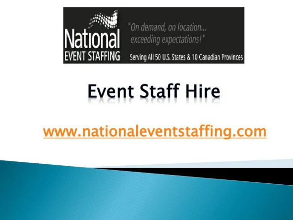 Event Staff Hire - www.nationaleventstaffing.com