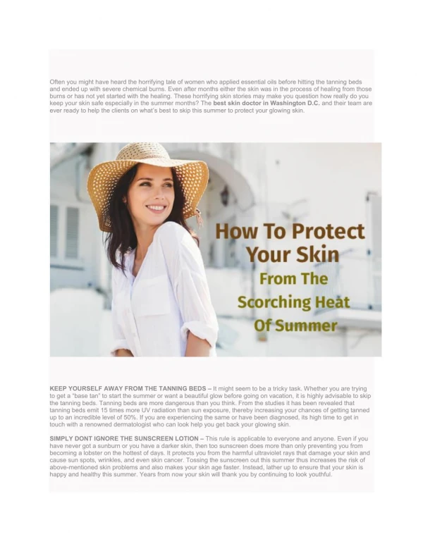How To Protect Your Skin From The Scorching Heat Of Summer