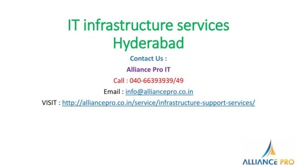 IT Infrastructure support and services in Hyderabad-Alliance Pro