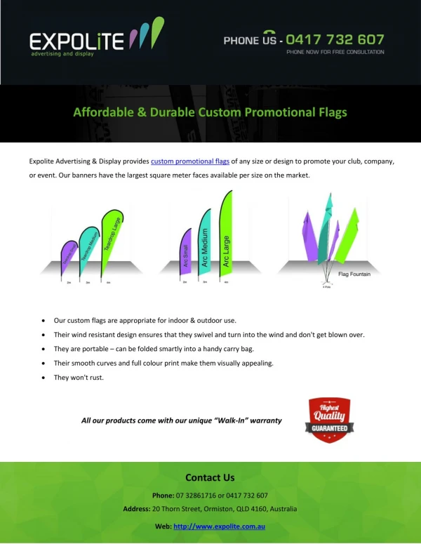 Affordable & Durable Custom Promotional Flags